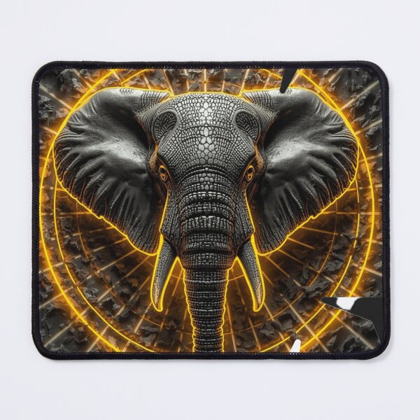 Item preview, AI Architect Master Neural Infrastructure Elephant Cyber Brutalist Art Print designed and sold by SavannaStrikes.