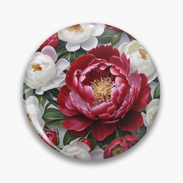 Item preview, Red and White Peonies Floral Seamless Pattern designed and sold by Leylita Design.