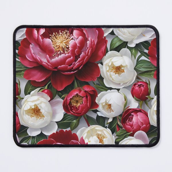 Item preview, Red and White Peonies Floral Seamless Pattern designed and sold by Leylita Design.