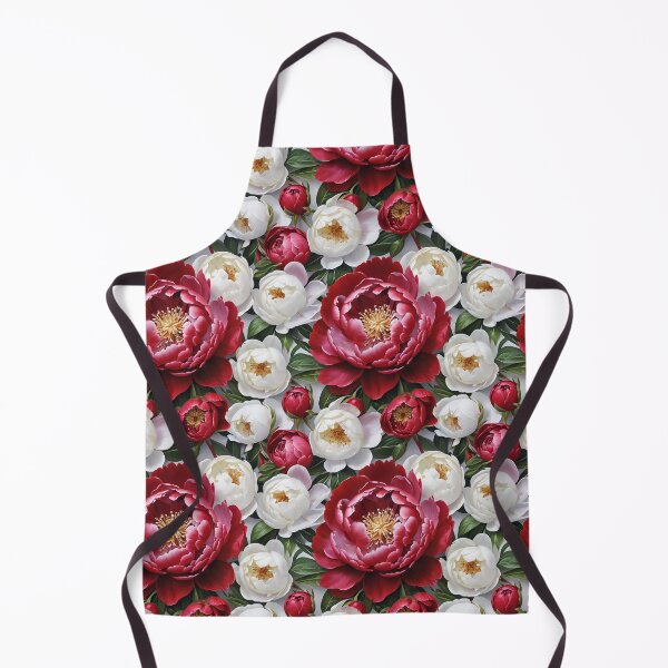 Item preview, Red and White Peonies Floral Seamless Pattern designed and sold by Leylita Design.