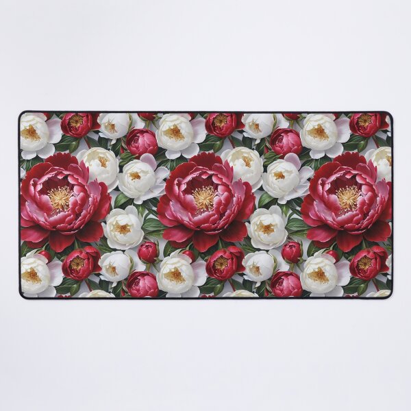 Item preview, Red and White Peonies Floral Seamless Pattern designed and sold by Leylita Design.