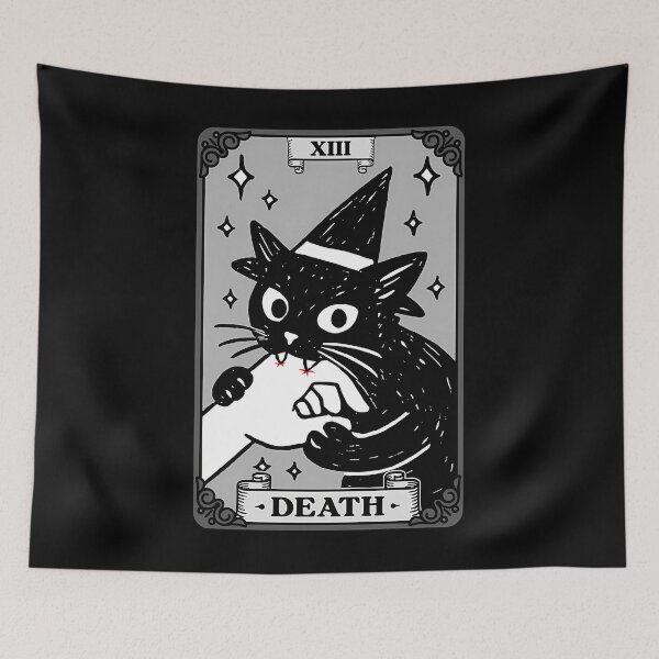 Item preview, Death Tarot Card Cat Kitten Funny Design designed and sold by AlviaAlcedoArt.