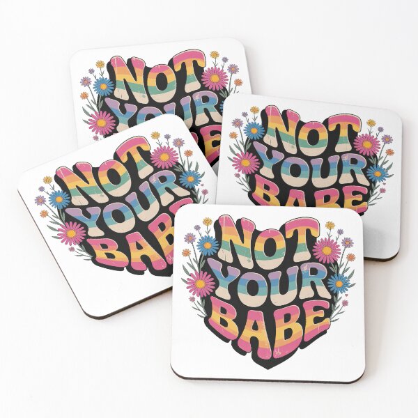 Item preview, Not Your Babe, Retro Floral Flower Heart designed and sold by graphic-genie.
