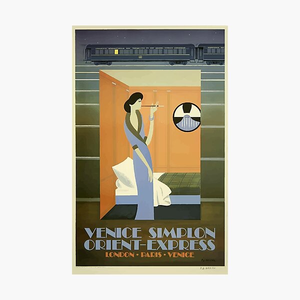 Vintage Travel Poster - Orient-Express Train - Paris Photographic Print