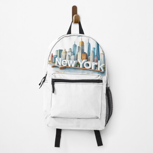 Item preview, New York City Skyline NYC Illustration - Manhattan Landmarks Art, Travel Souvenir Gift, Statue of Liberty & Empire State Building Cityscape Design designed and sold by ArtByTripti.