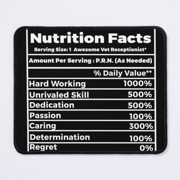 Item preview, Veterinary Receptionist Nutritional Facts designed and sold by AlviaAlcedoArt.