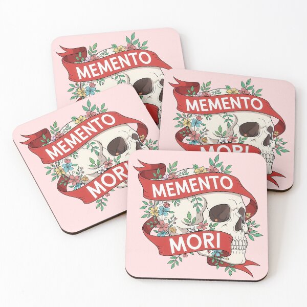 Item preview, Memento Mori Skull Flowers and Red Ribbon designed and sold by nuel-art.