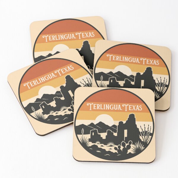 Item preview, Terlingua Texas Desert Sunset Sticker | Big Bend Ghost Town Retro Landscape Design designed and sold by SimplyJasper.