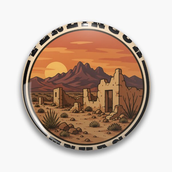 Item preview, Terlingua Texas Desert Sunset Sticker | Big Bend Ghost Town Retro Landscape Design designed and sold by SimplyJasper.