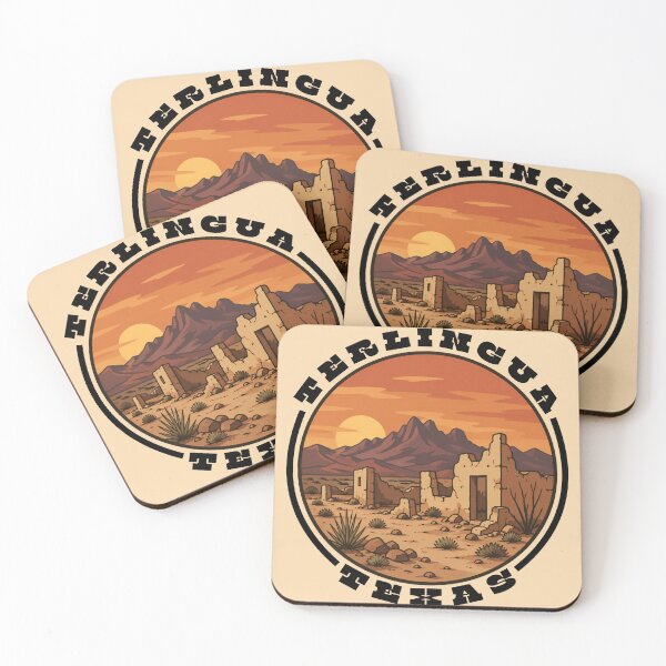 Item preview, Terlingua Texas Desert Sunset Sticker | Big Bend Ghost Town Retro Landscape Design designed and sold by SimplyJasper.