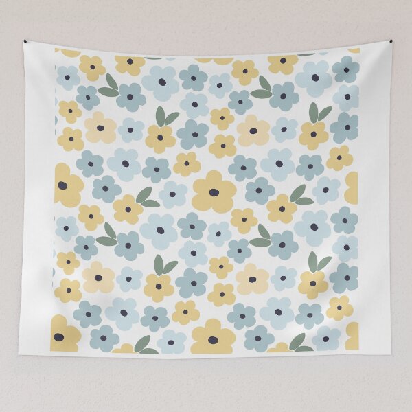 Item preview, Floral design pastel colours yellow and blue  designed and sold by Heaven1111.