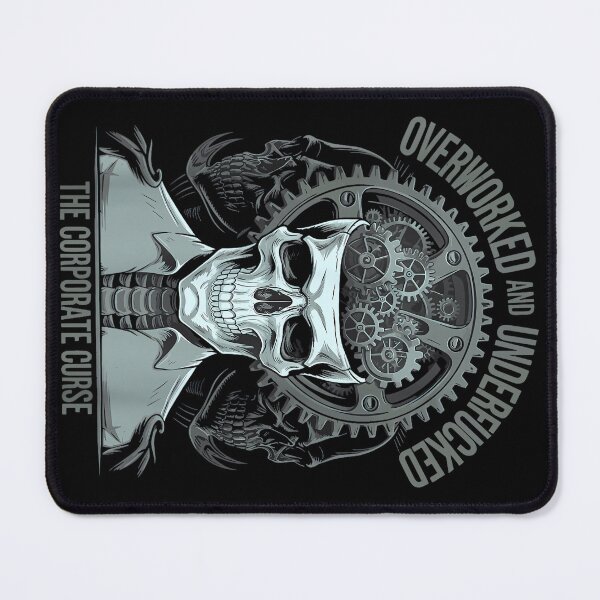 Item preview, Overworked Corporate Curse Skull Dark Humor Anti Work designed and sold by PatriciaIHensle.