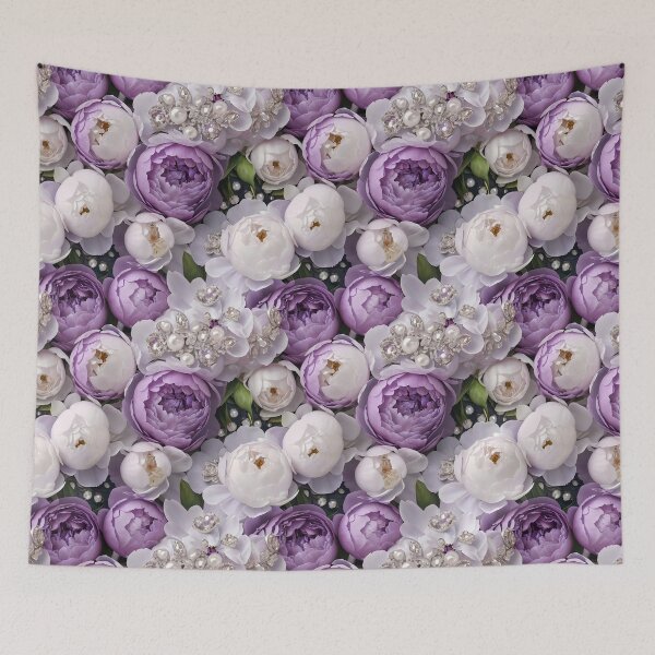 Item preview, Purple and White Peonies Floral Seamless Pattern designed and sold by Leylita Design.