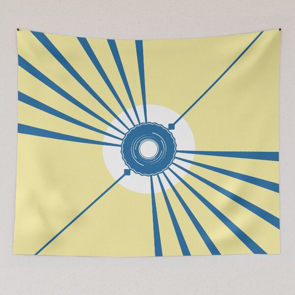 Item preview, The Radiance - Yellow and Blue Geometric Sunburst designed and sold by artdocaj.