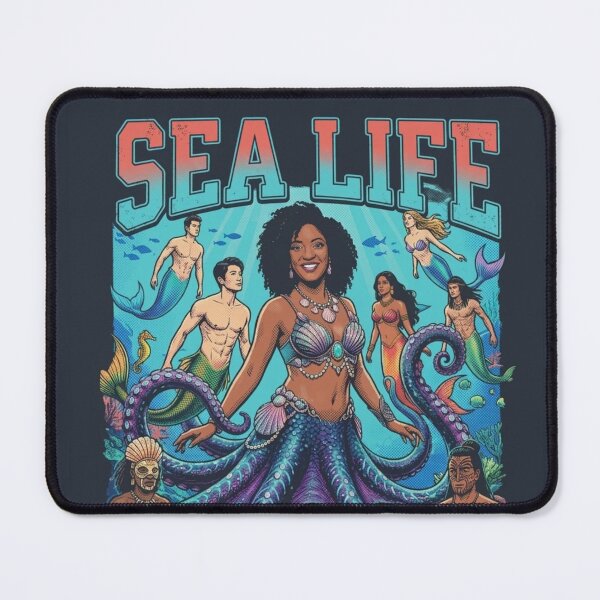 Item preview, Sea Life MerWoman Tee designed and sold by Black Lion Art.