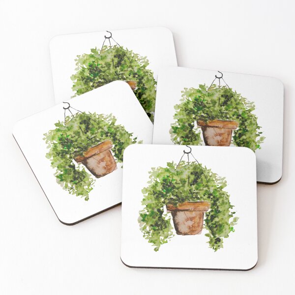 Item preview, Watercolor Hanging Herb Pot Sticker | Botanical Greenery Art Print designed and sold by Little Bloom Studio.