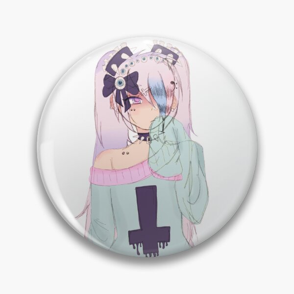 Item preview, Pastel Goth Anime Girl - Menhera Aesthetic Yamikawaii Art designed and sold by Sweet-A-Dsignz.