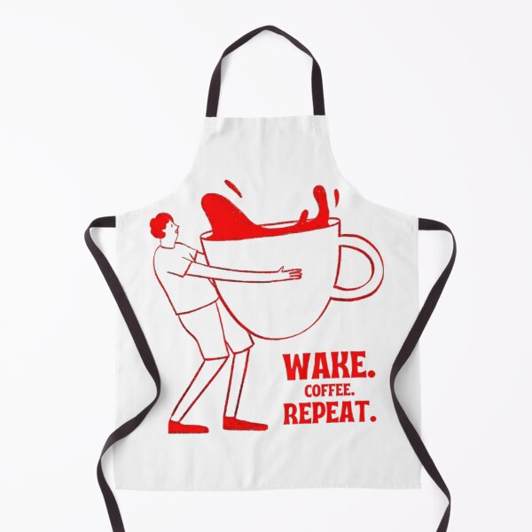 Item preview, Wake Coffee Repeat – Funny Coffee Quote Minimalist Design designed and sold by ReVamp Store.