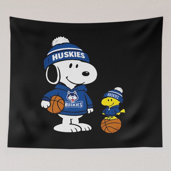 Item preview, Snoopy And Woodstock Uconn Huskies Basketball designed and sold by Morphologiona.