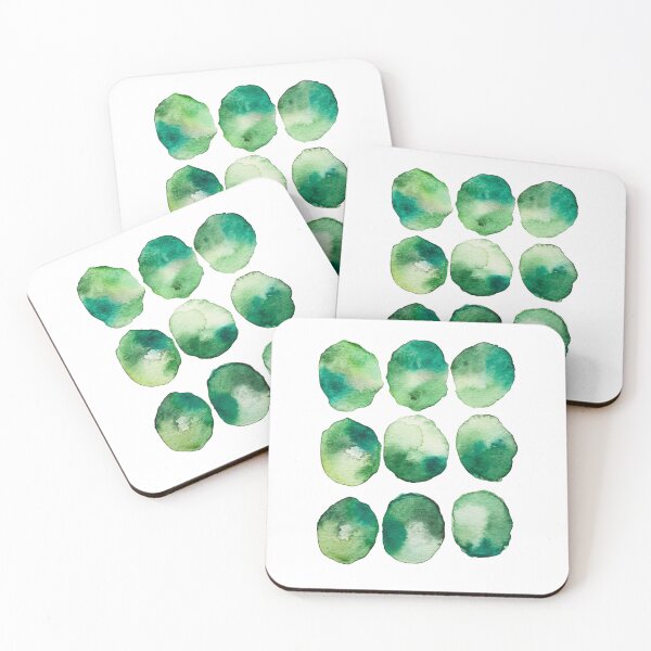 Item preview, Emerald Moss Abstract | Organic Green Watercolor Orbs designed and sold by Little Bloom Studio.