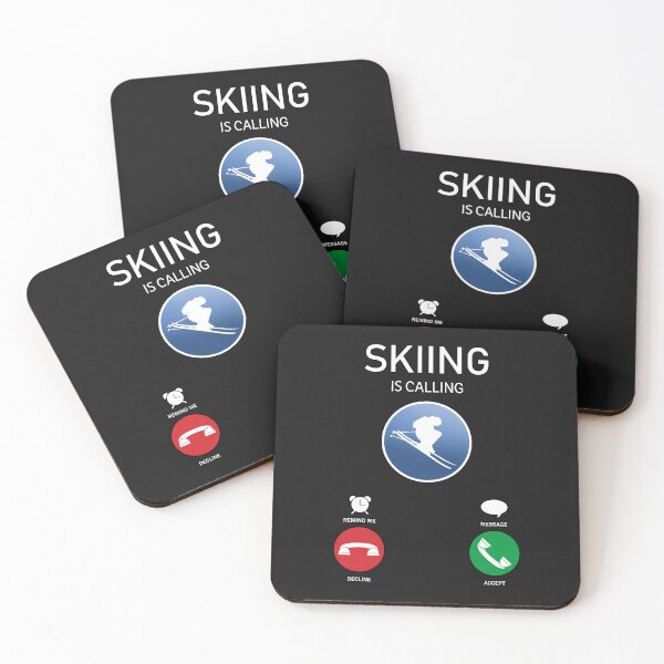 Item preview, Skiing is Calling Funny Phone Call Interface Design designed and sold by Jaudaux Designs.