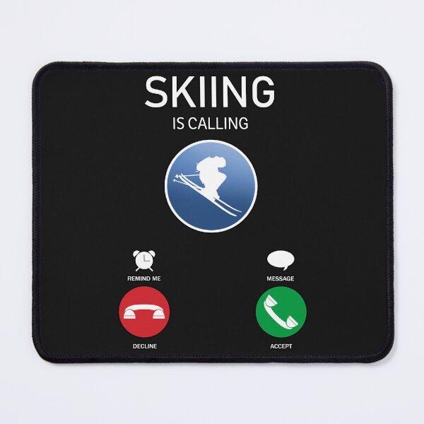 Item preview, Skiing is Calling Funny Phone Call Interface Design designed and sold by Jaudaux Designs.
