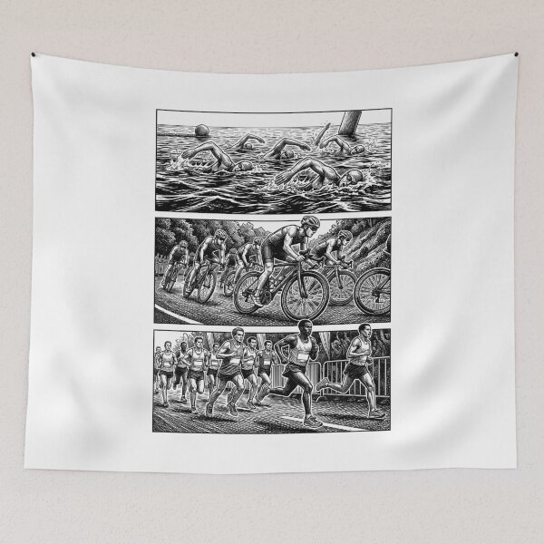 Item preview, Triathlon Triathlete Swim Bike Run Funny Vintage Sports designed and sold by GrandeDuc.