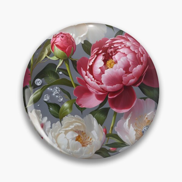 Item preview, Red and White Peonies with Diamonds Floral Seamless Pattern designed and sold by Leylita Design.
