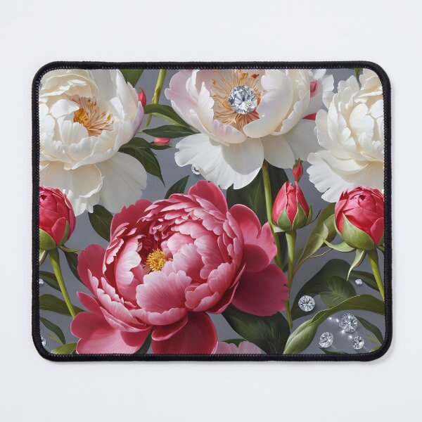 Item preview, Red and White Peonies with Diamonds Floral Seamless Pattern designed and sold by Leylita Design.