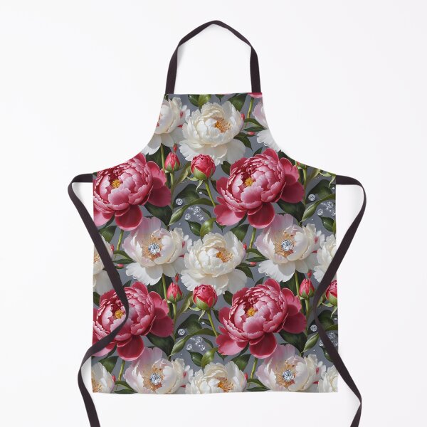 Item preview, Red and White Peonies with Diamonds Floral Seamless Pattern designed and sold by Leylita Design.