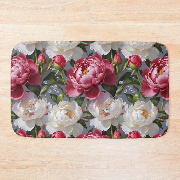 Item preview, Red and White Peonies with Diamonds Floral Seamless Pattern designed and sold by Leylita Design.