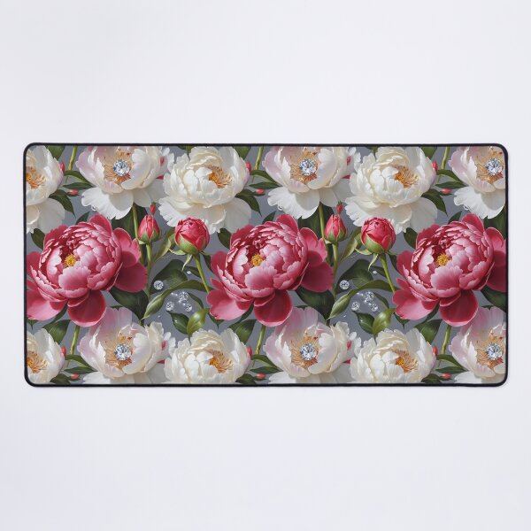 Item preview, Red and White Peonies with Diamonds Floral Seamless Pattern designed and sold by Leylita Design.