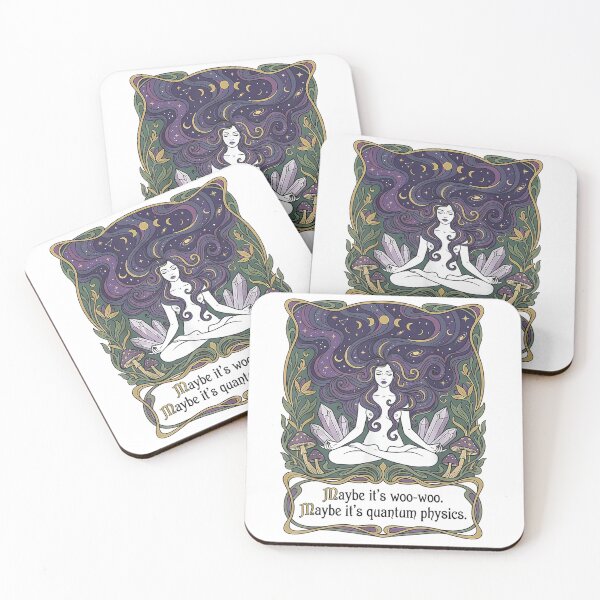 Item preview, Maybe Its Woo-woo Maybe Its Quantum Physics Woman Meditation designed and sold by ZalcArtStore.