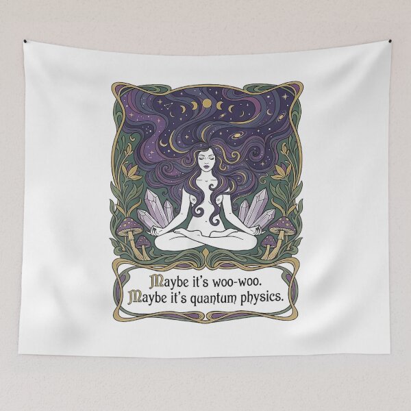 Item preview, Maybe Its Woo-woo Maybe Its Quantum Physics Woman Meditation designed and sold by ZalcArtStore.