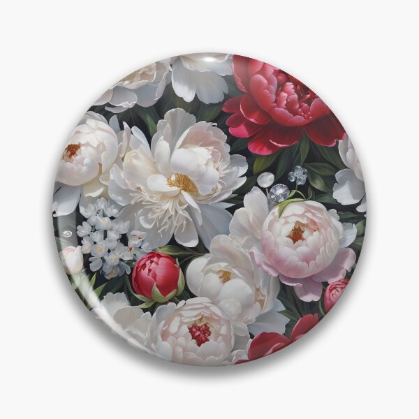 Item preview, Red and White Peonies with Diamonds Floral Seamless Pattern designed and sold by Leylita Design.