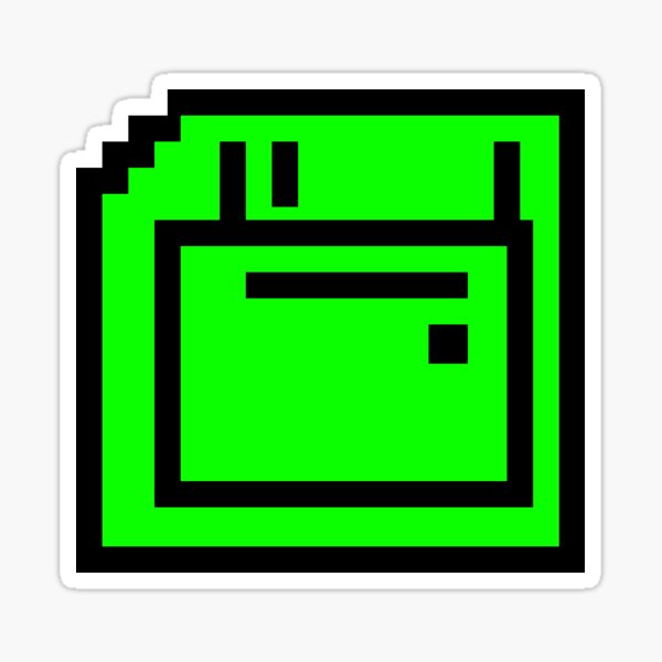 Item preview, 8-Bit Floppy Diskette Sticker Old School Green & Black designed and sold by ArchetypeNoir.