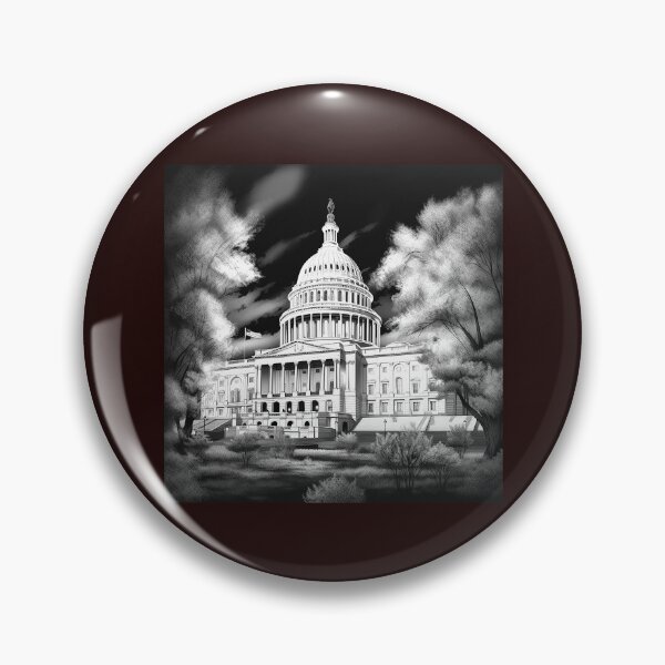 Item preview, United States Capitol Black and White Washington DC Landmark Illustration designed and sold by inkoutninja.