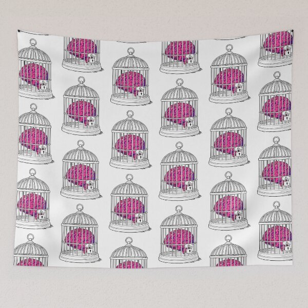 Item preview, Trapped Mind – Brain in a Cage (Neon Pink) designed and sold by Avohai!.