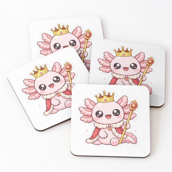 Item preview, Kawaii Axolotl Queen Sticker — Royal Crown Chibi designed and sold by Gentle Chaos.