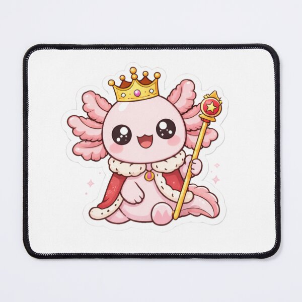 Item preview, Kawaii Axolotl Queen Sticker — Royal Crown Chibi designed and sold by Gentle Chaos.