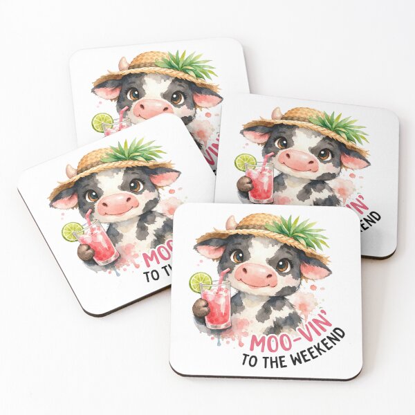 Item preview, Moovin To The Weekend Funny Summer Cow Pun designed and sold by LunaPixelStudio.