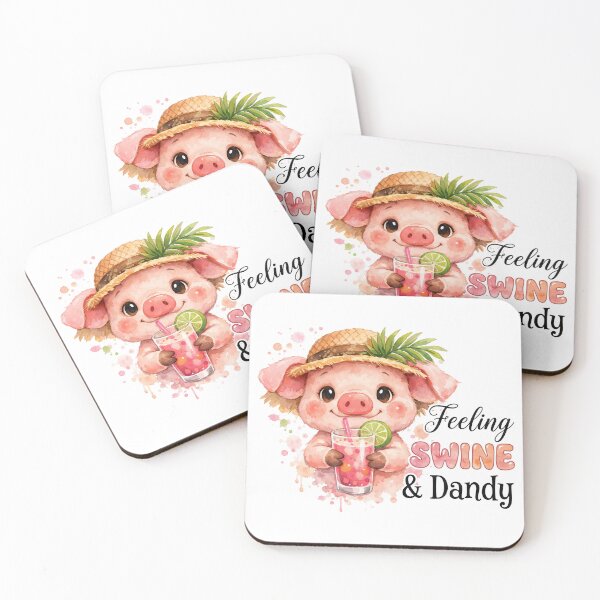 Item preview, Feeling Swine and Dandy Funny Summer Pig Pun designed and sold by LunaPixelStudio.