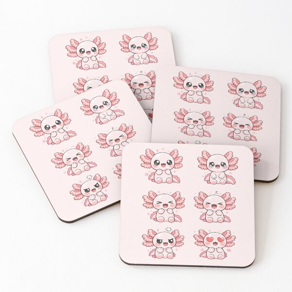 Item preview, Kawaii Axolotl Emotions Sticker Sheet — Chibi Mood Pack designed and sold by Gentle Chaos.