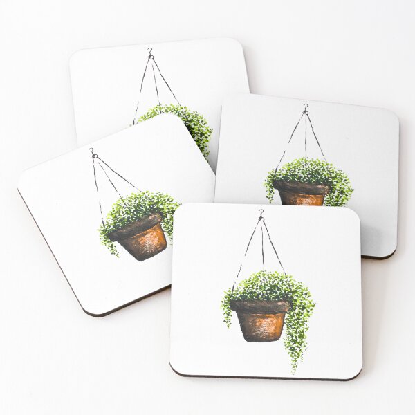 Item preview, Hanging Potted Plant Watercolor | Greenery Botanical Illustration designed and sold by Little Bloom Studio.