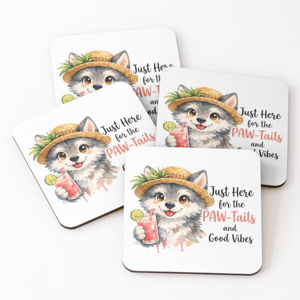 Item preview, Just Here For The Pawtails And Good Vibes Funny Dog Pun designed and sold by LunaPixelStudio.
