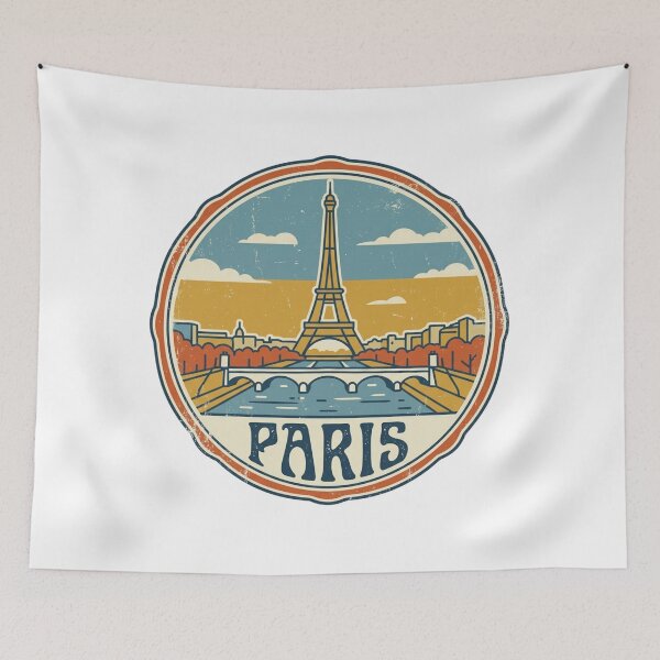 Item preview, Vintage 1970s Paris France Travel Poster Aesthetic designed and sold by VelvetArchives.