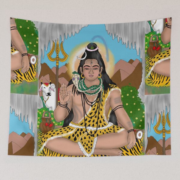 Item preview, Mahadev Sacred Art Design – Lord Shiva Cosmic Power Illustration designed and sold by Harshit_Digital_Arts.
