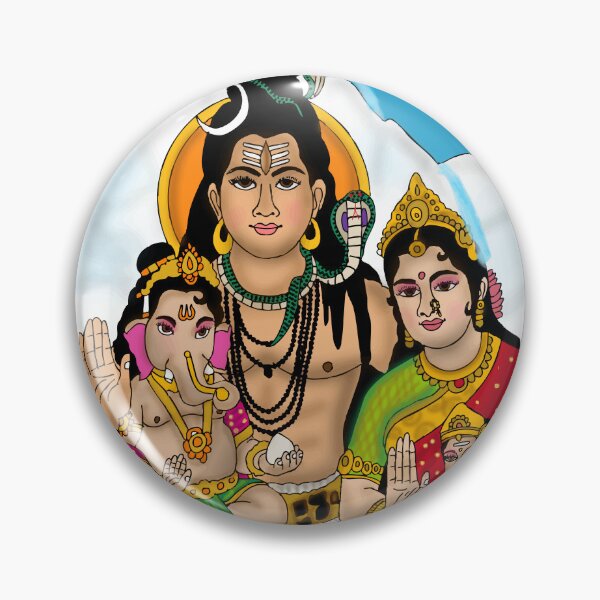 Item preview, Shiva Parivar Divine Artwork – Sacred Hindu Family Illustration designed and sold by Harshit_Digital_Arts.
