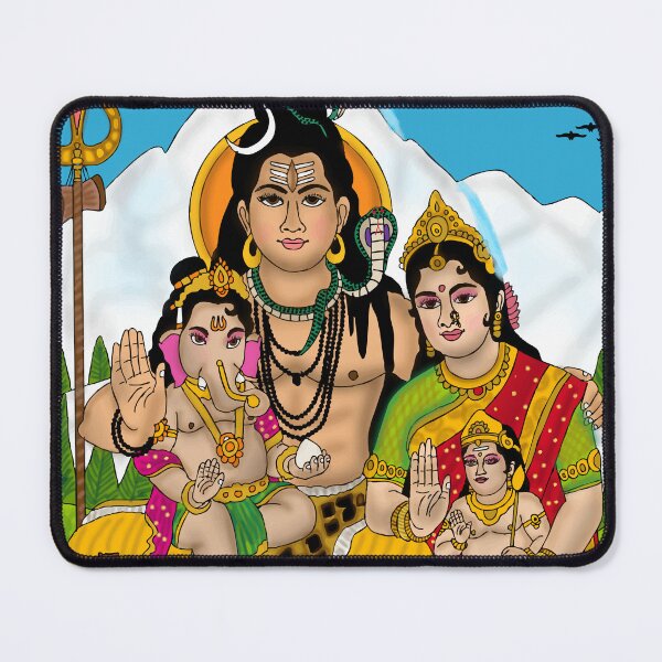 Item preview, Shiva Parivar Divine Artwork – Sacred Hindu Family Illustration designed and sold by Harshit_Digital_Arts.