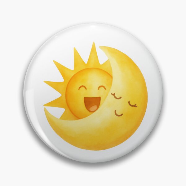 Item preview, Smiling Sun and Moon | Yellow Kawaii Wall Decor designed and sold by Little Bloom Studio.